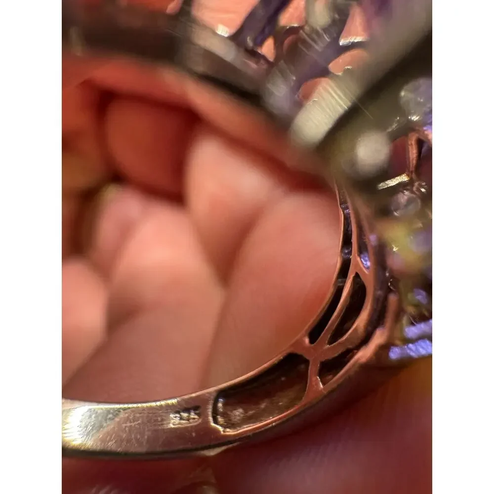 STS Chuck Clemency Sterling Silver 925 Sapphire & White Topaz Ring Sz 10